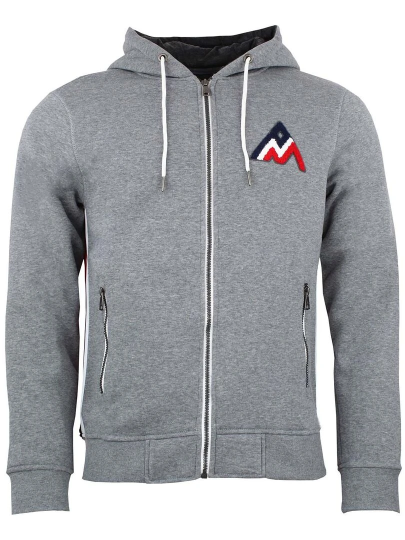 Sweat zippé à capuche homme CHARLES PEAK MOUNTAIN Gris clair