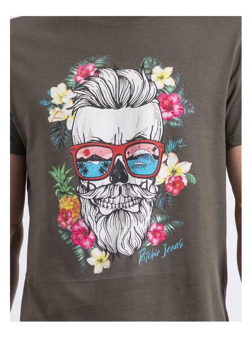 T shirt col rond NOPILUCA   Kaki