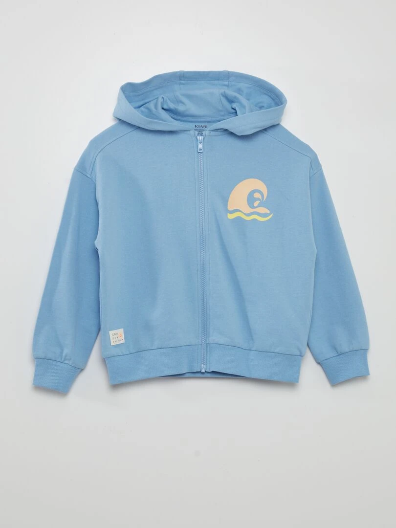 Sweat zippé à capuche   Grafik Edition   Bleu