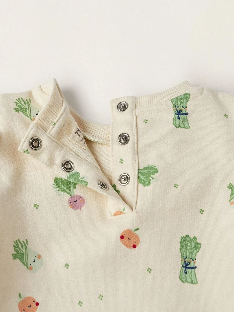 Pull à manches longues pour bébé fille 'Légumes'  NATURE TAKEOVER   Beige clair