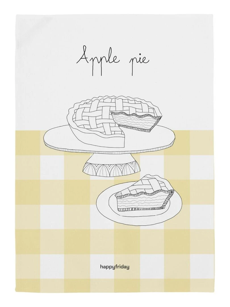 Torchon (2 pièces) Apple pie "Happyfriday"   Blanc