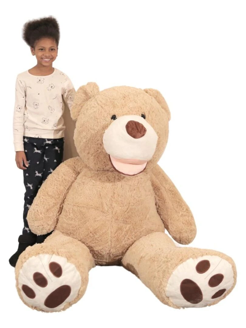 Peluche Nounours Géant 200 cm   Doux et Moelleux   Câlins Réconfortants   Bananair   Beige