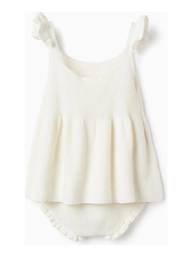 Robe + Bloomer En Maille De Coton Pour Bébé Fille MATISSE Beige clair