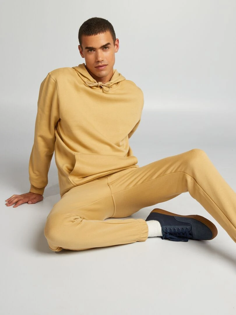 Sweat à capuche en molleton Beige