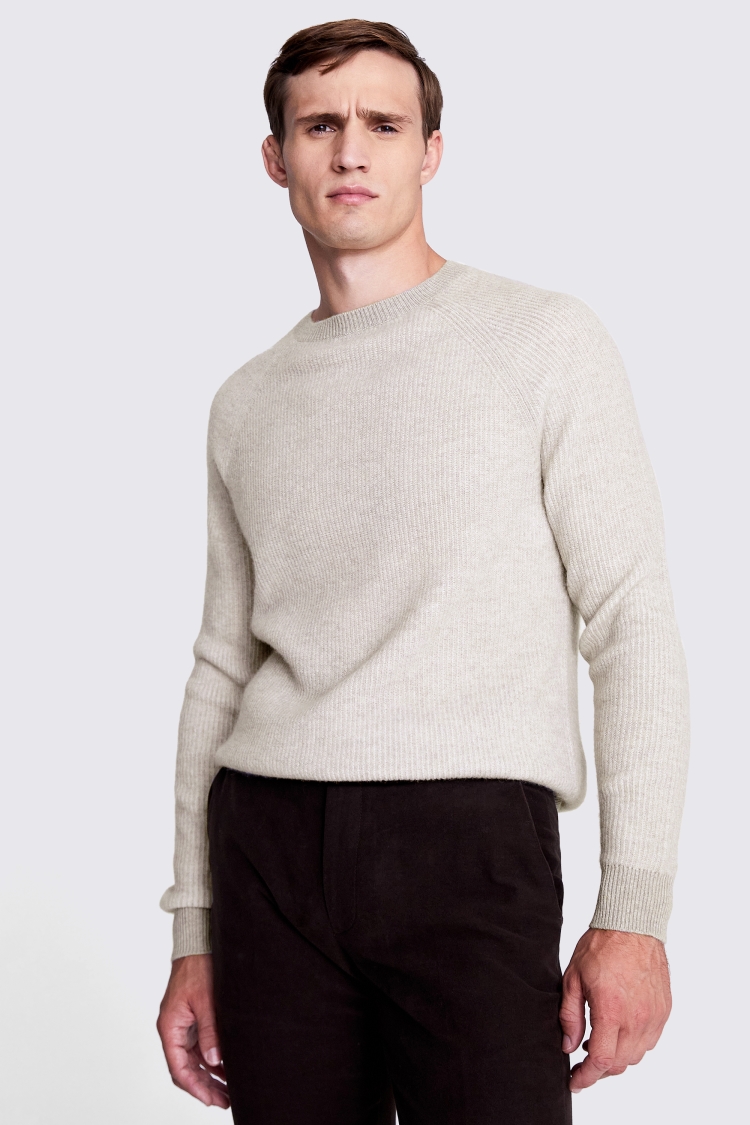 Light Grey Cashmere Crew Neck Jumper   Buy Online at Moss