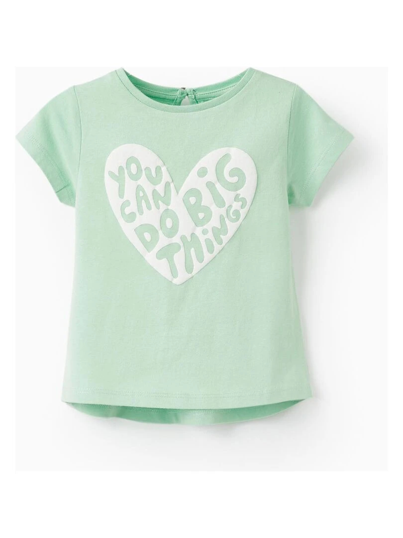 T shirt à manches courtes pour bébé fille 'You Can Do Big Things' manches courtes  THE WAVE TRIBE   Vert clair