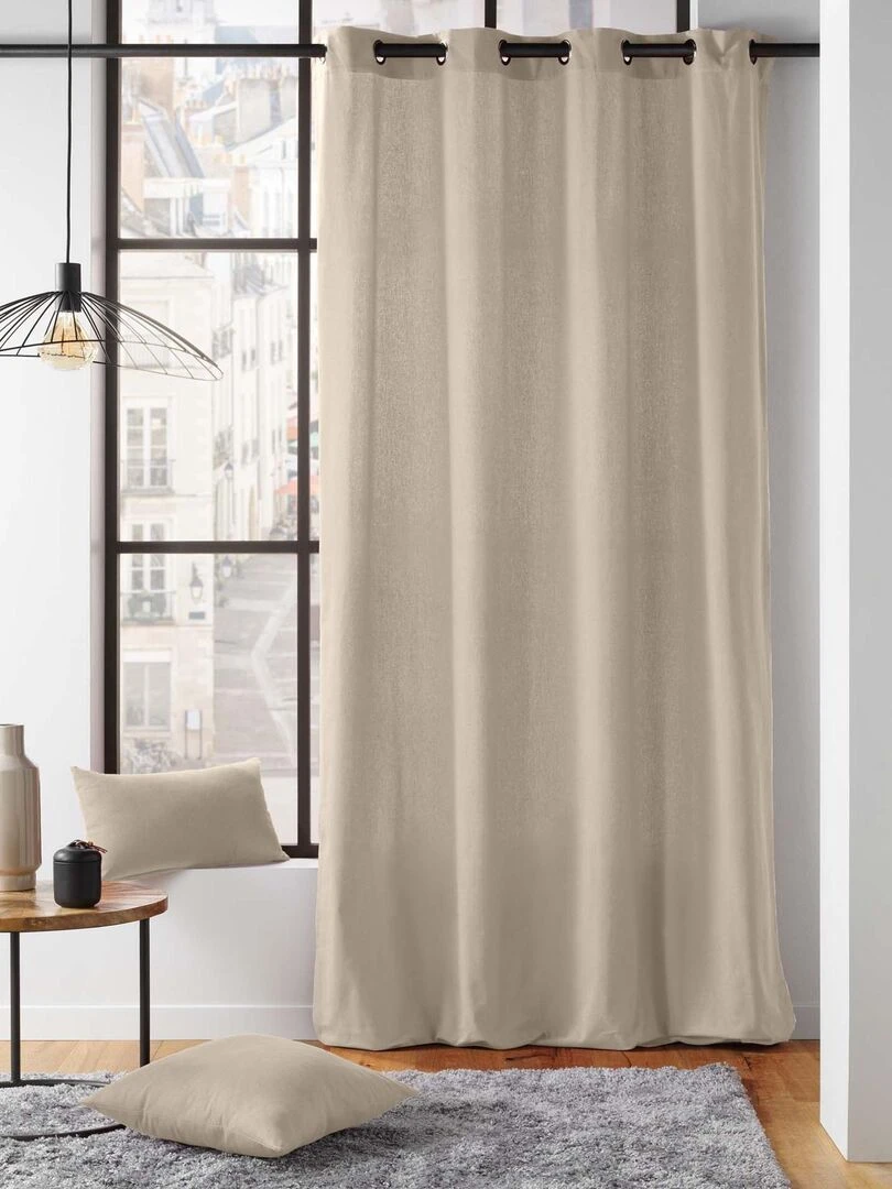 Rideau d'ameublement en poly/coton recyclé   Beige clair