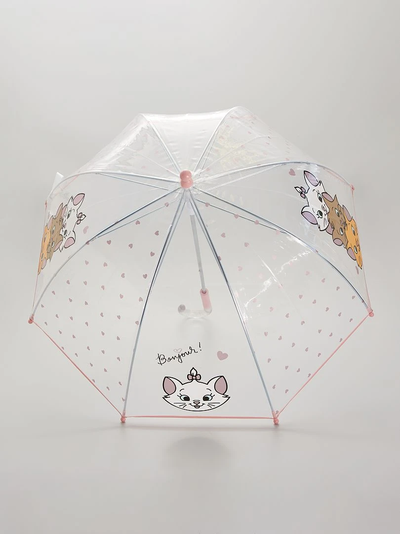 Parapluie transparent 'Les Aristochats'   rose grisé