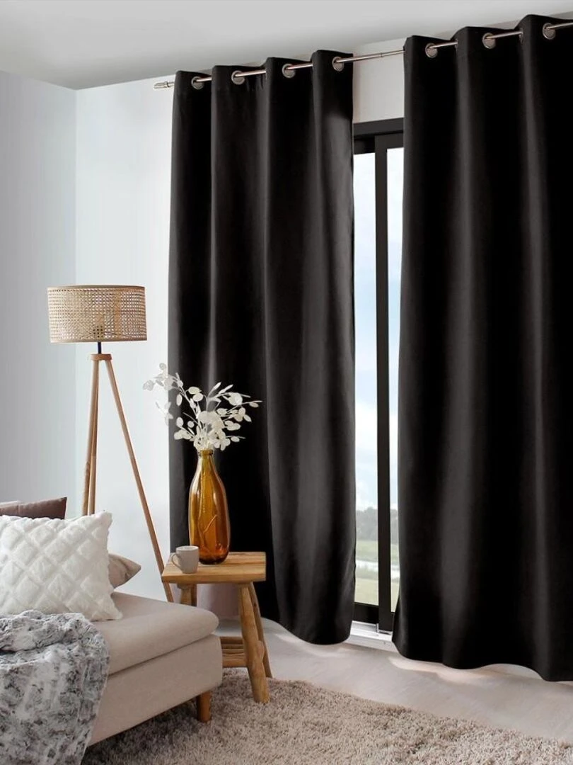 Rideau occultant thermique 140x240 Nordica noir Noir