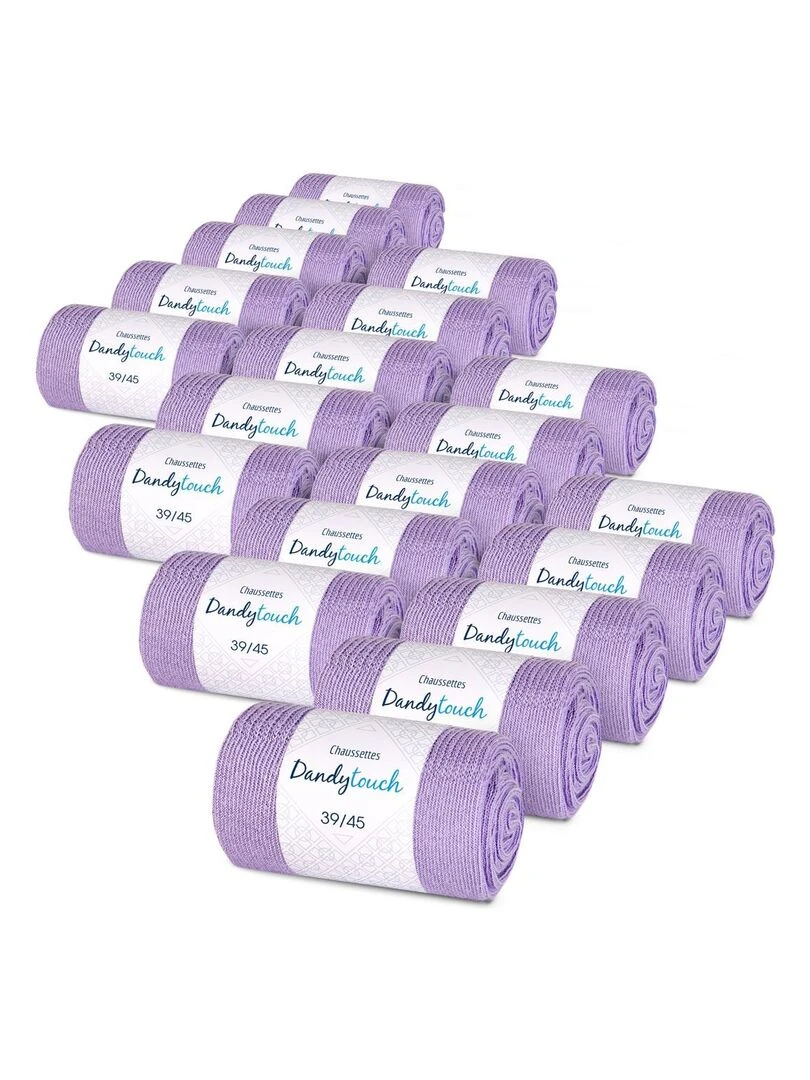 Chaussettes Jersey Coton Lot 20 Paires Fabrication UE Mauve lilas
