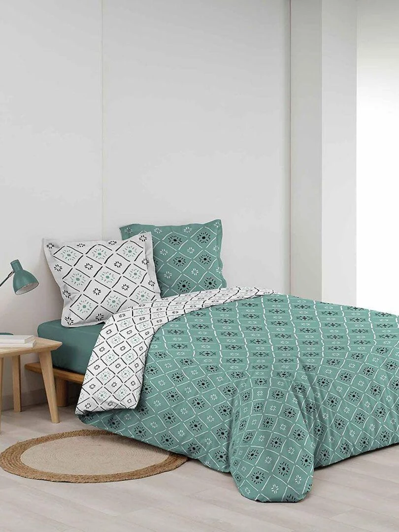 Housse de couette + 2 taies d'oreiller Tahina   Bleu