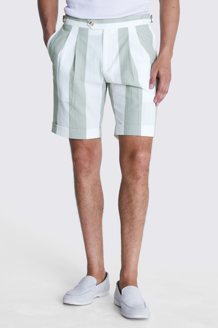 Sage Striped Seersucker Shorts Buy Online at Moss