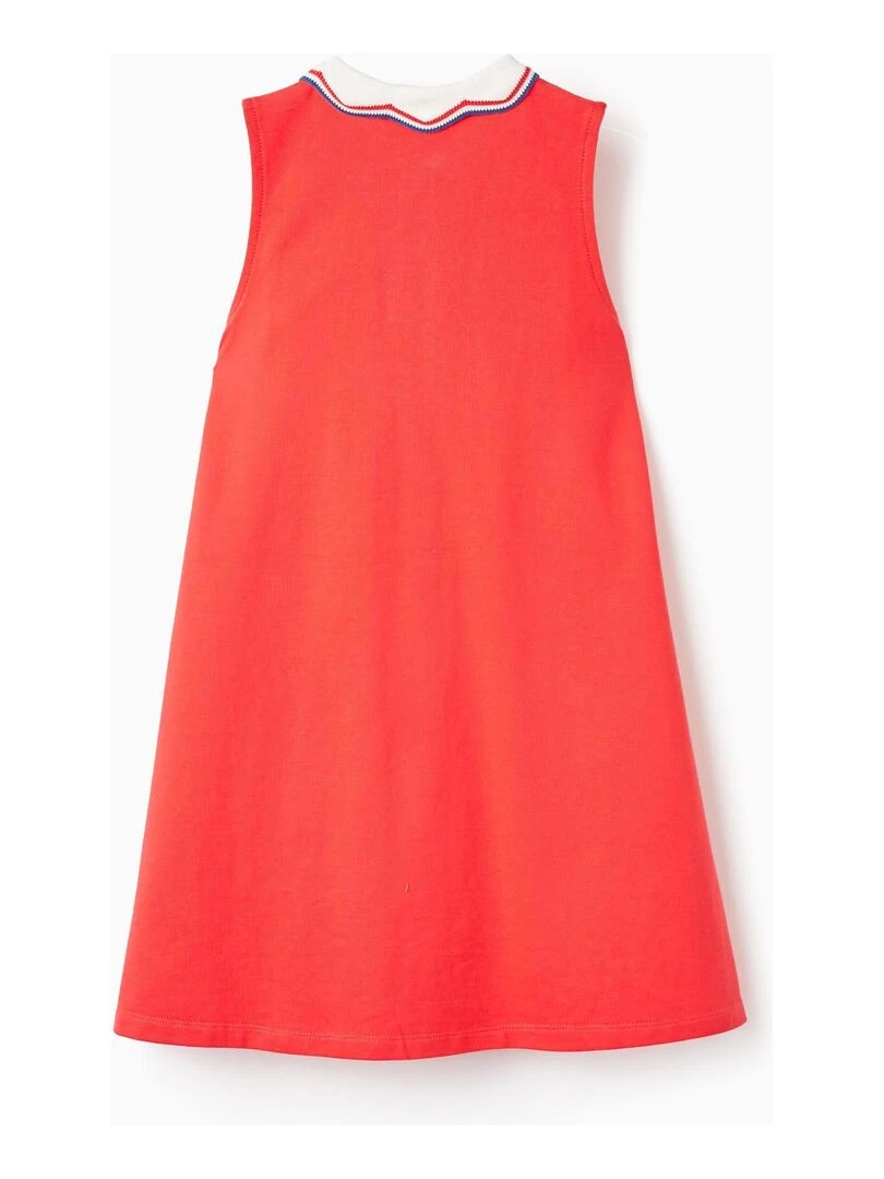 Robe Polo En Maille Piqué De Coton Pour Fille manches courtes PICASSO Rouge