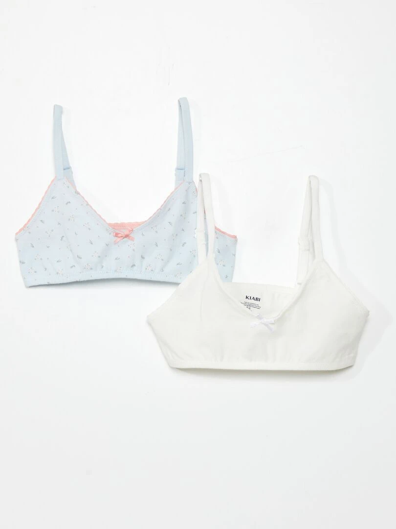 Lot de 2 brassières Bleu/blanc