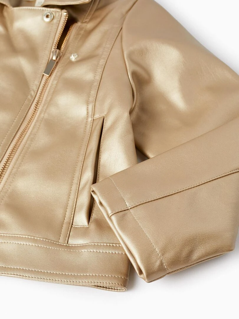 Veste de motard pour fille  LETS PARTY   Or rose