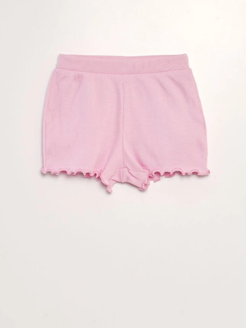 Ensemble T shirt + short de pyjama   2 pièces   Rose