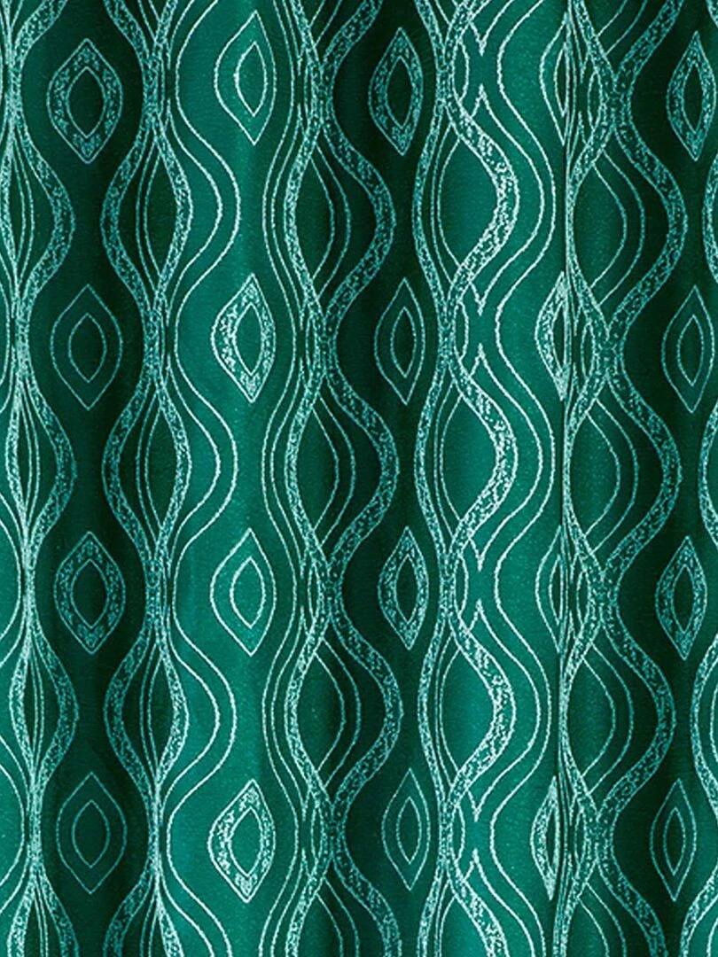 Paire de rideaux obscurcissant à motifs   Vert