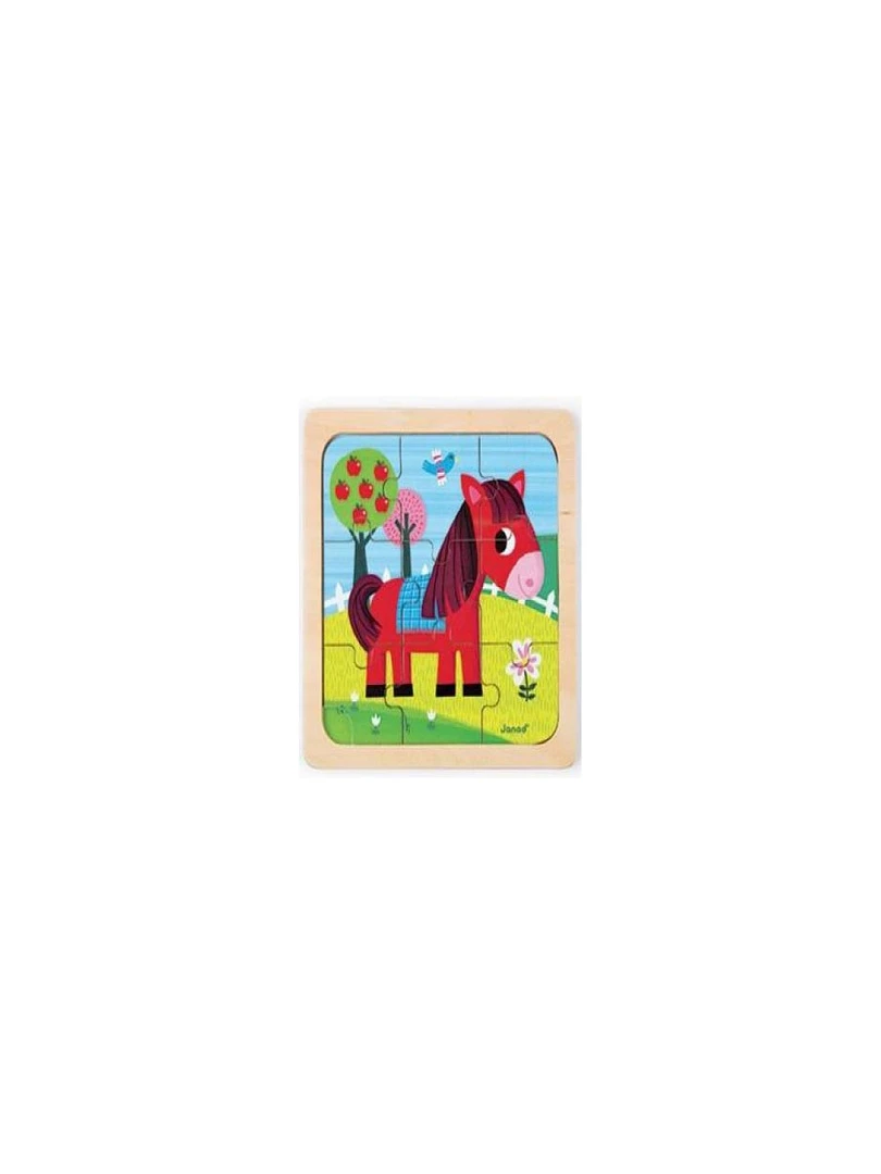 Puzzle Bois Carre Cheval Tornado 9 Pieces N/A