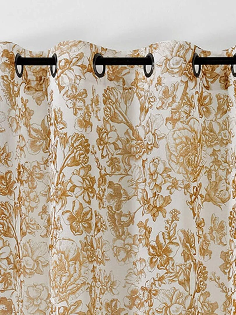 Voilage imprimé floral   Jaune