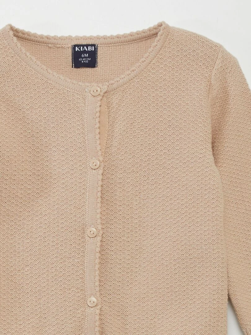 Gilet en maille fantaisie   Beige