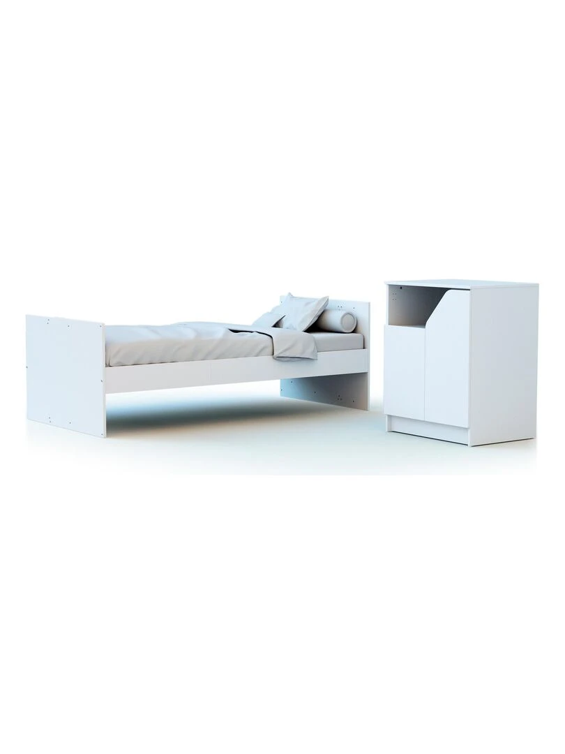 AT4    Combiné lit bébé évolutif CARNAVAL en bois   Blanc