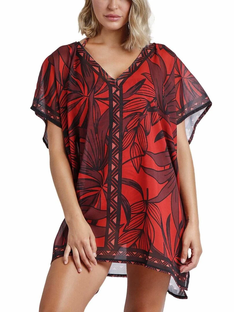 Caftan de plage Sunset Palm Marron
