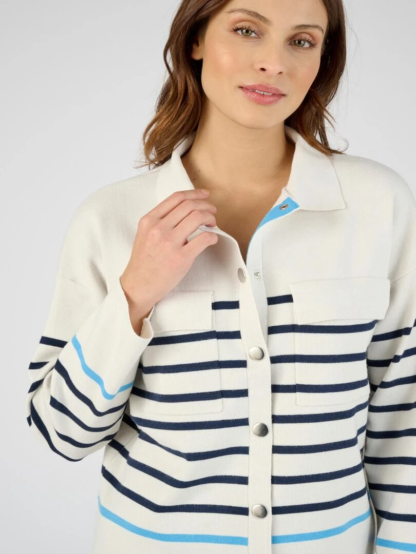 Gilet uni ou rayé Thermolactyl   Damart   Bleu