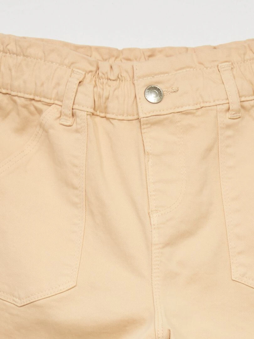 Pantalon paperbag avec poches Jaune