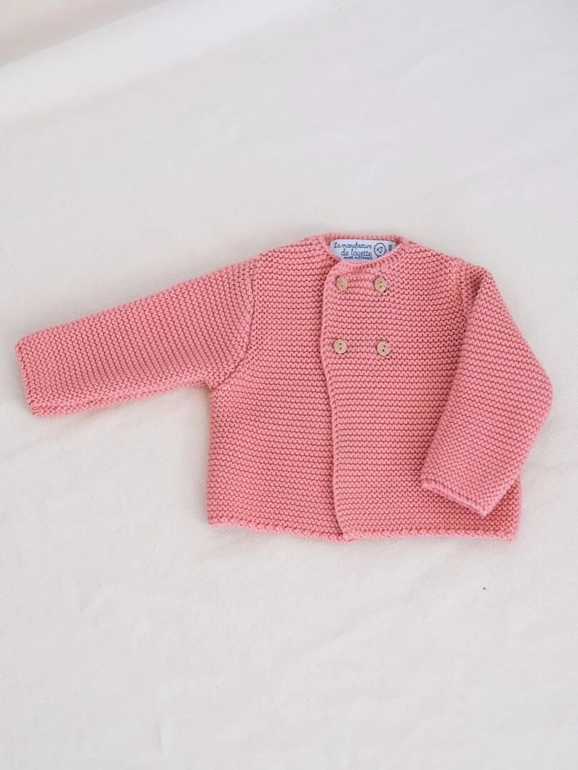 Brassière en coton point mousse Rose