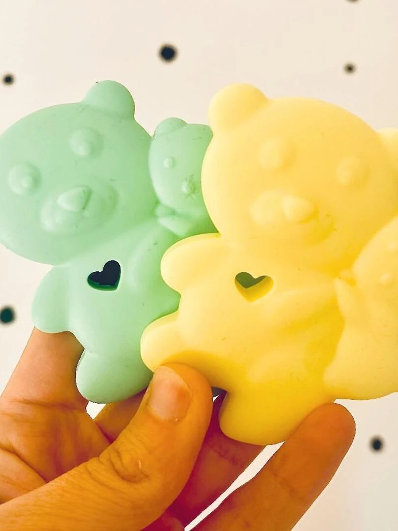 Jouet de Dentition Non Toxique Ourson   Jaune