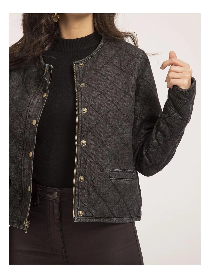 Veste en jean matelassée UMANI   gris anthracite