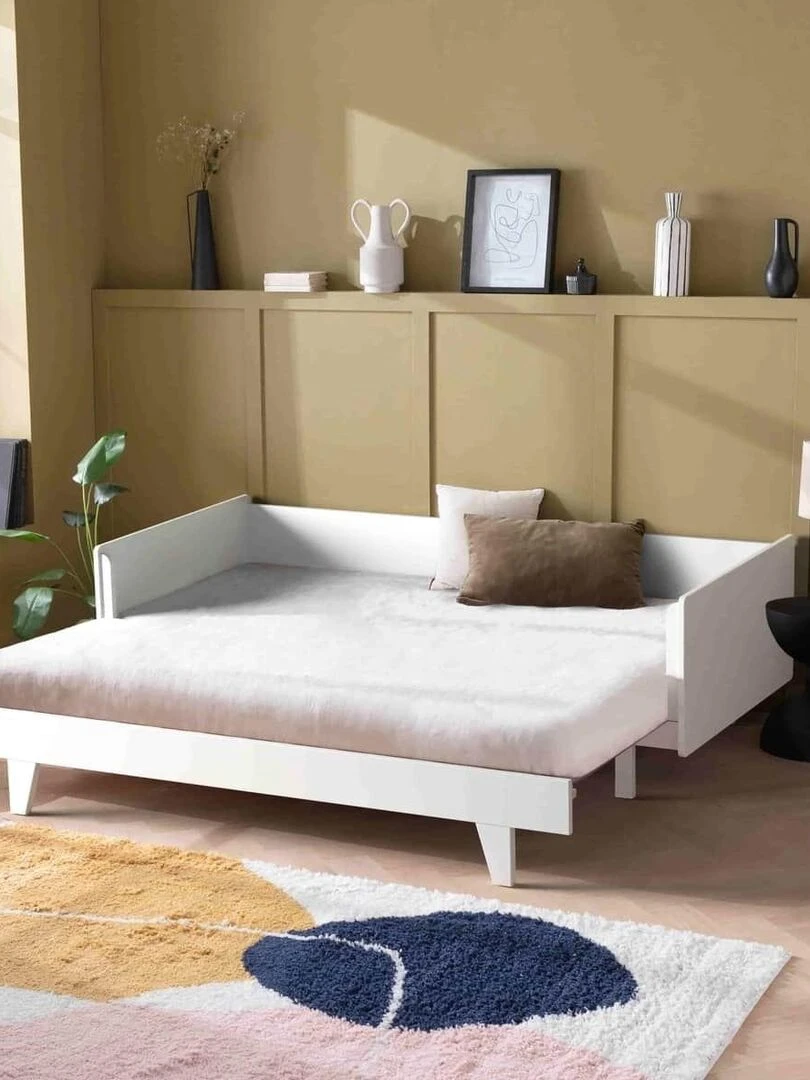 Lit gigogne CAPRI   AKITEN RETAIL   Blanc Blanc