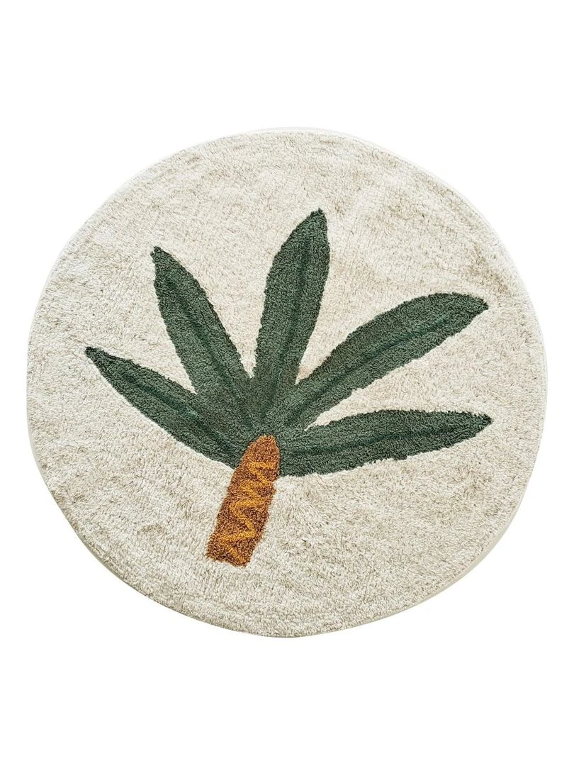 Future Home Tapis enfant rond en coton tufté blanc Blanc