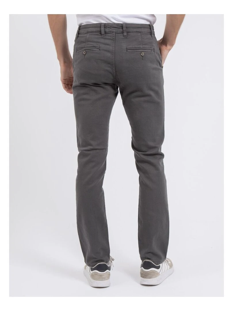 Pantalon chino coupe ajustée VALBACOL Gris foncé