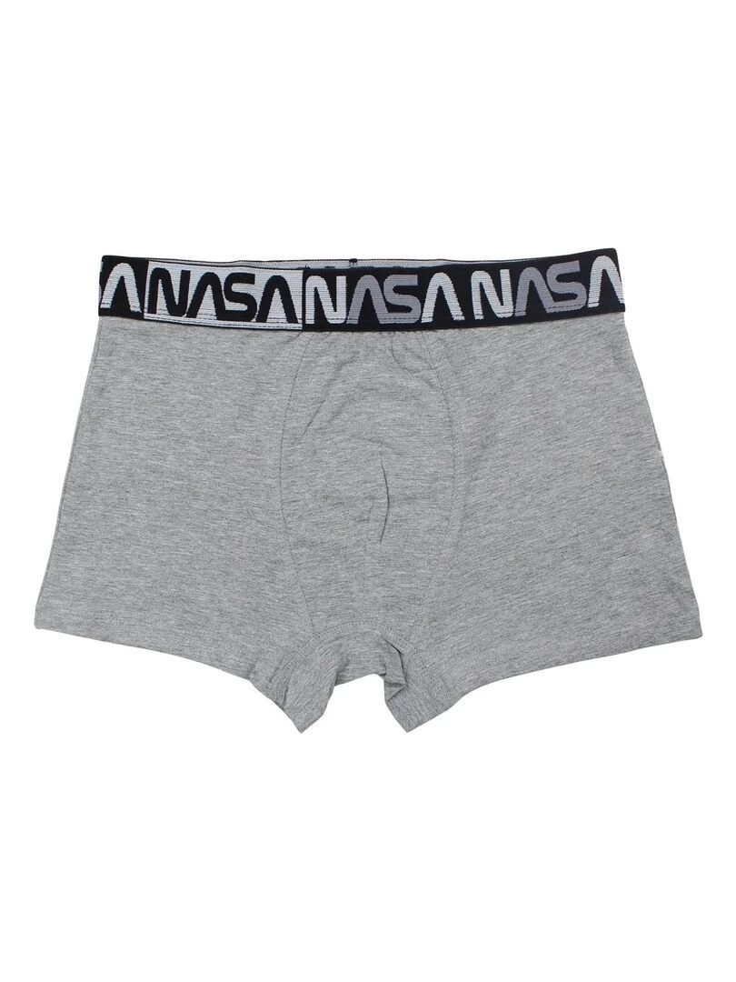 Nasa Boxer homme imprimé logo en coton Gris