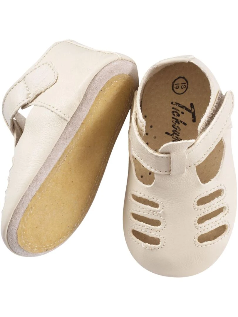 Chaussures bébé cuir souple Tibilly beige Beige