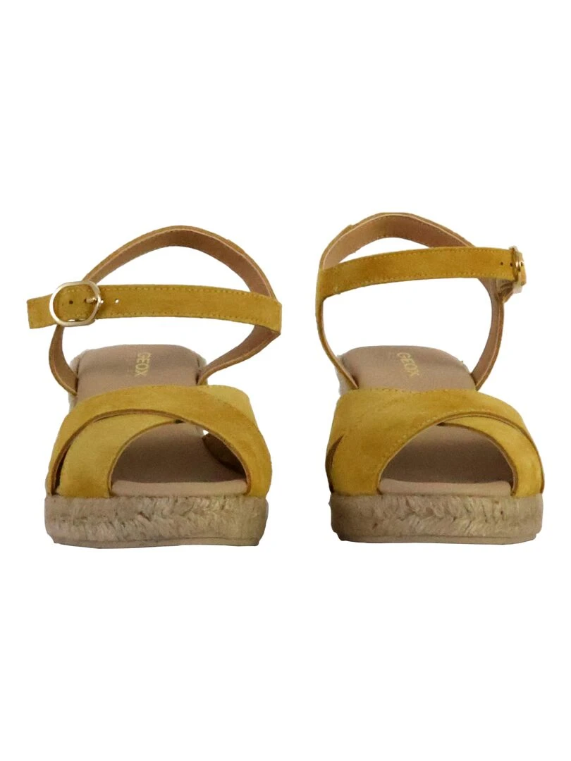Sandales Compensées Cuir Geox Gelsa   Jaune