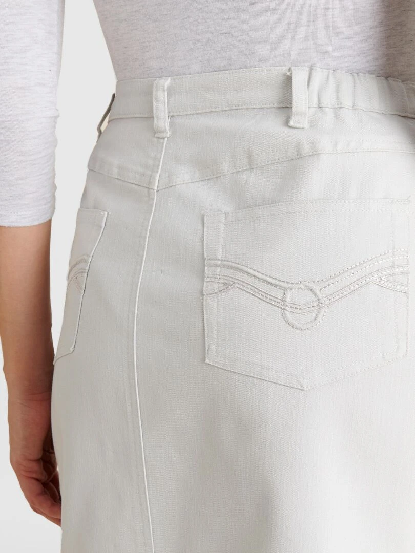 Jupe toile extensible   Damart   Gris clair