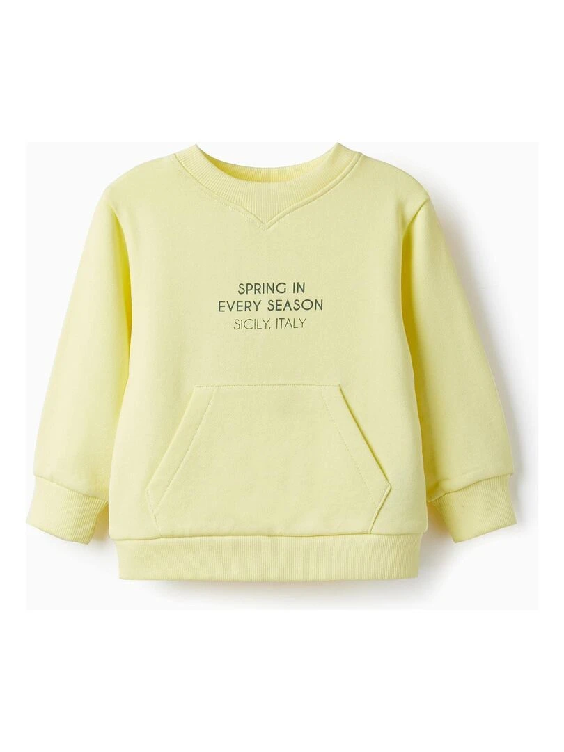 Sweat en coton pour bébé garçon 'Spring in Every Season' SICILIAN DAYS Jaune clair