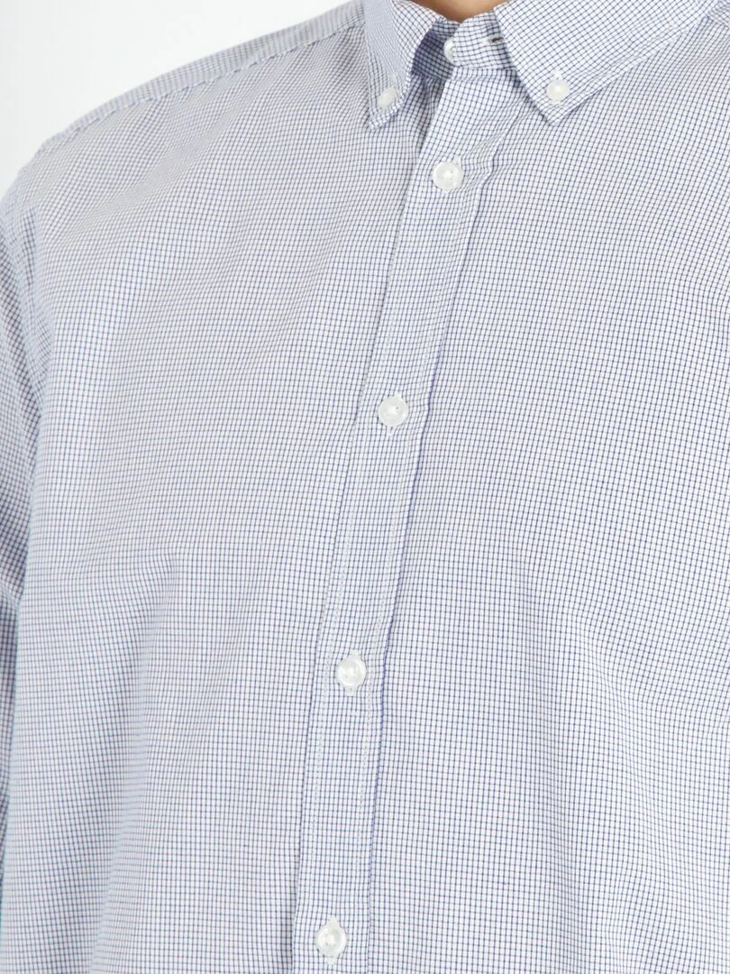 Chemise droite à carreaux   Blanc/Bleu clair