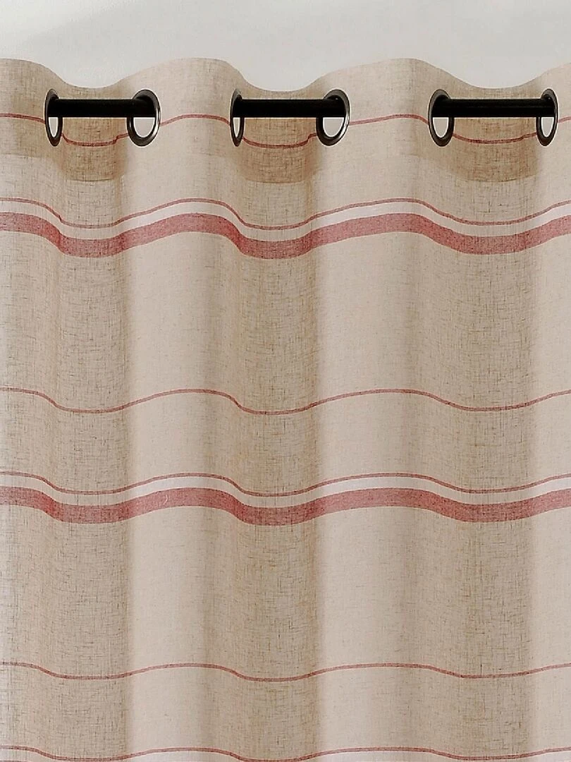 Voilage tamisant esprit linge d'antan   Rouge