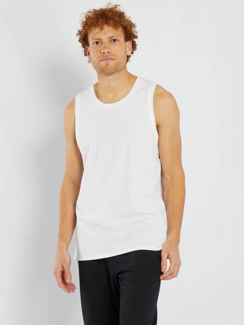 Débardeur nuit en jersey uni blanc