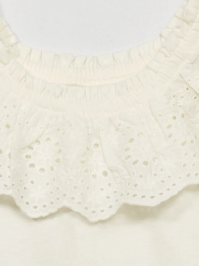 Débardeur avec broderies anglaises blanc