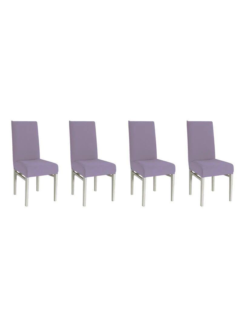 Lot de 4 Housses de chaise extensible Gris Gris