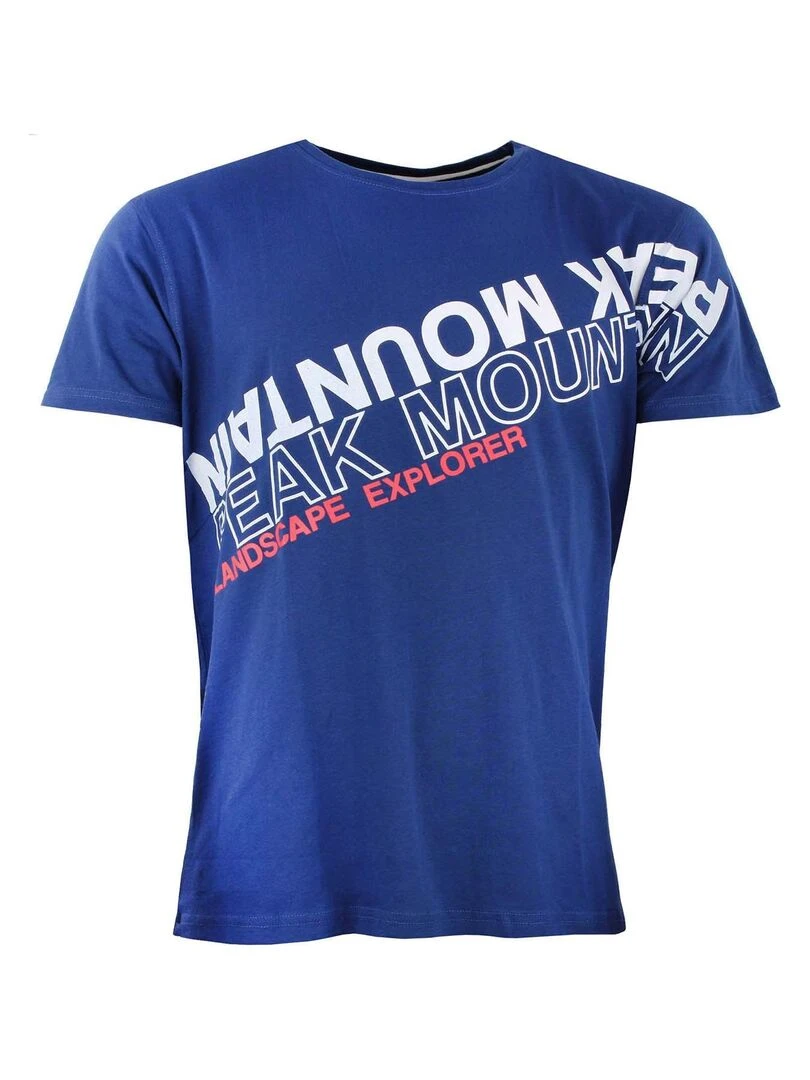 T shirt manches courtes homme CYCLONE PEAK MOUNTAIN Bleu marine