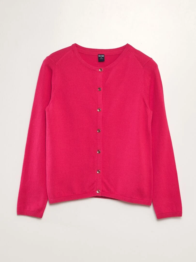 Gilet en maille fine Rose
