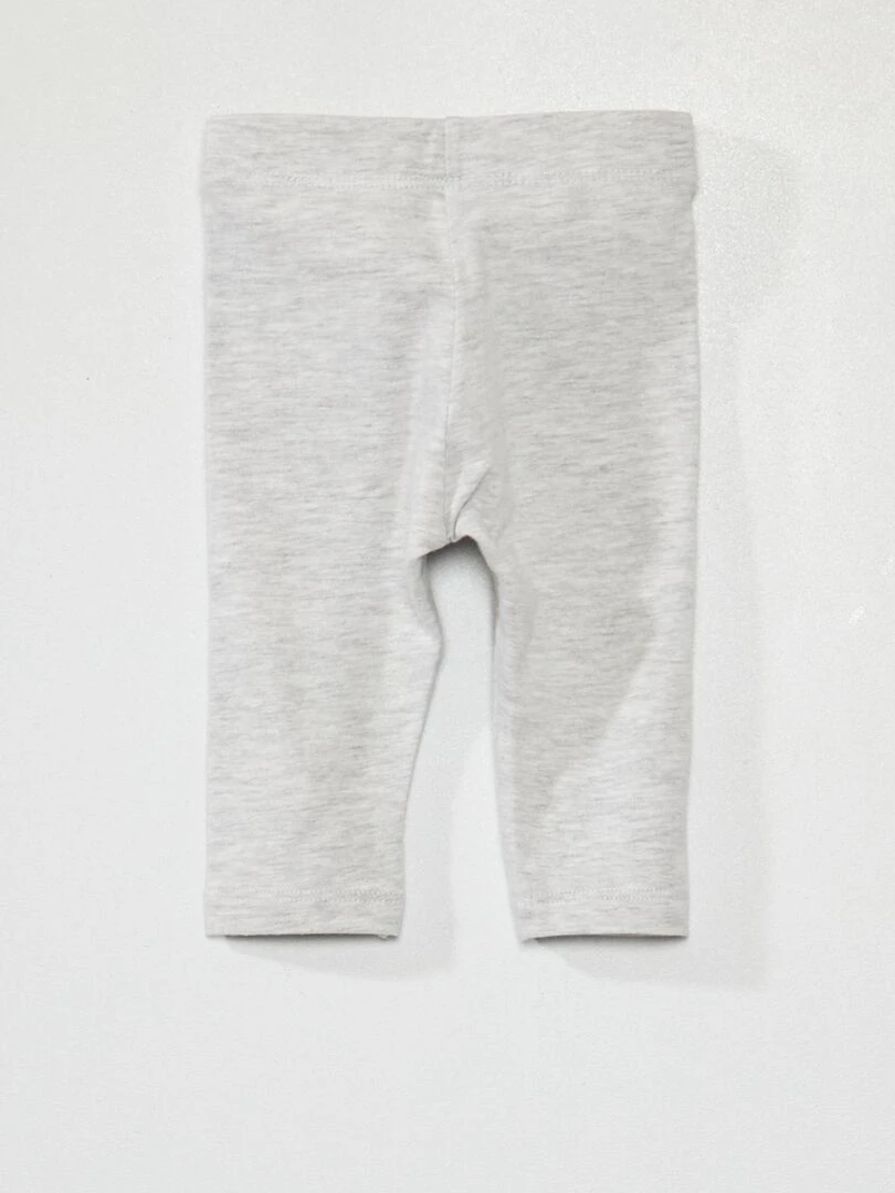 Legging long uni en maille jersey gris clair