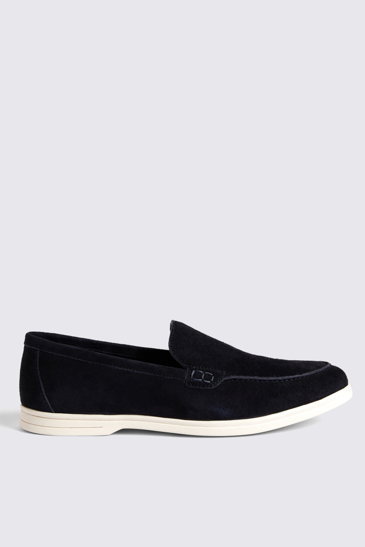 Lewisham Navy Suede Casual Loafers   Buy Online at Moss