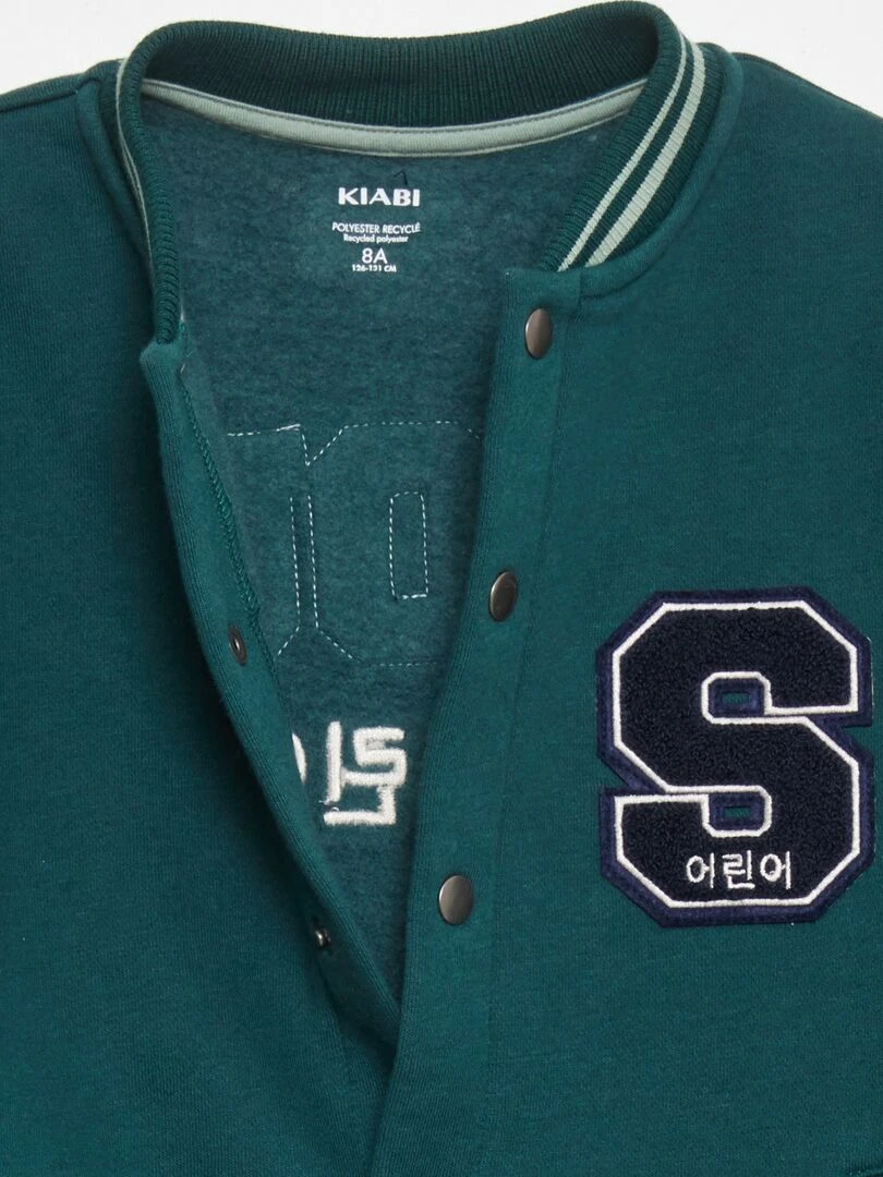 Veste en molleton style collège US   Vert