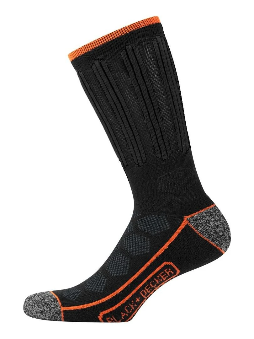 Lot de 4 Paires de Chaussettes hautes de travail Tool Black & Decker   Noir